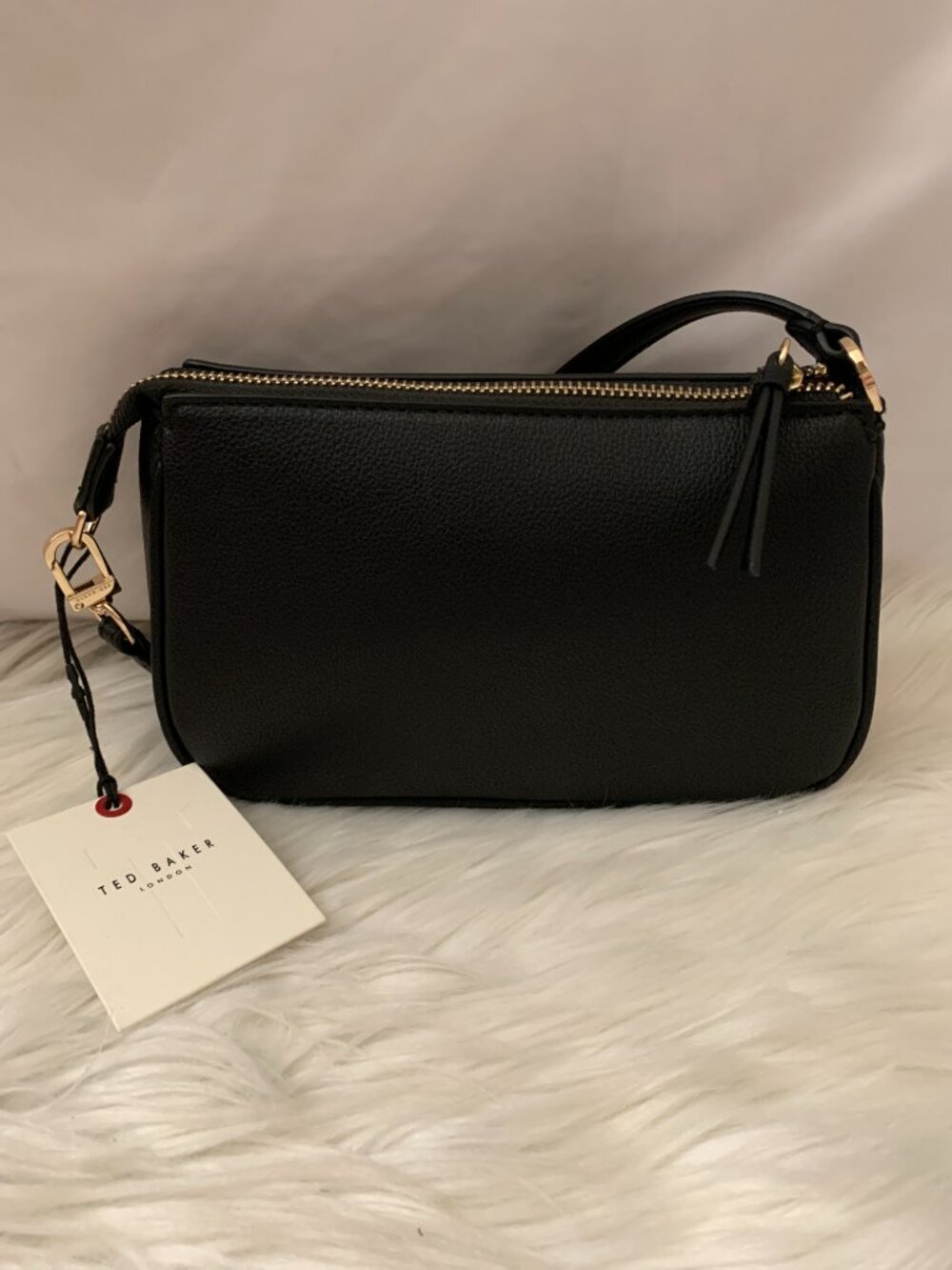 TED BAKER LONDON Pebble Leather Convertible Clutch Bag in Black - Picture 4 of 5